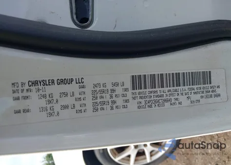 2012 Dodge Journey Sxt из США, поврежденный, VIN 3C4PDCBG0CT206649